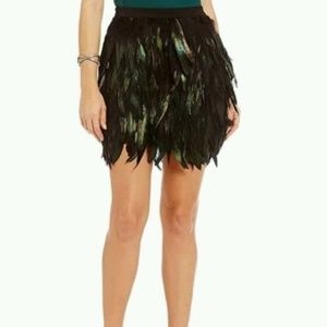 Black iridescent feather skirt